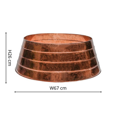 B&Q -  Metal Christmas Tree Skirt Copper H26Cm W67Cm