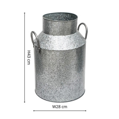 Ivyline Galvanised Milk Churn Outdoor Planter H42Cm from B&Q