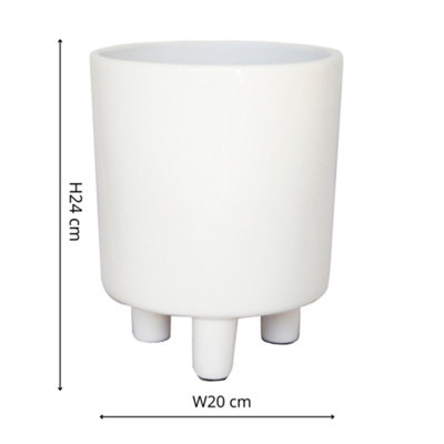 Ivyline Pisa White Planter H24Cm D20Cm from B&Q