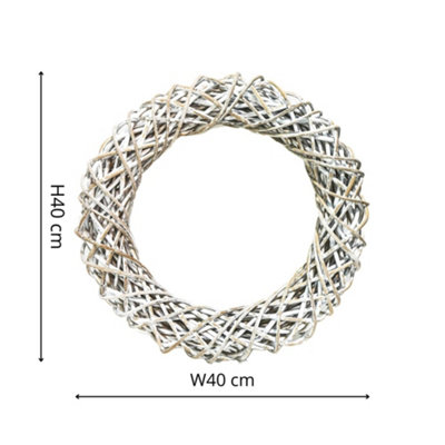Ivyline Sustainable Rattan Wreath White Diam 40Cm from B&Q
