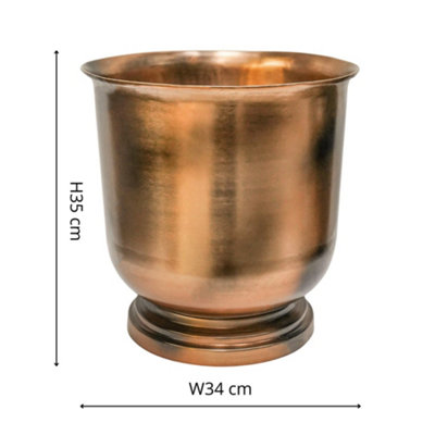Ivyline Outdoor Hampton Copper Metal Urn H35Cm W34Cm from B&Q