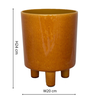 Ivyline Pisa Mustard Planter  H24Cm D20Cm from B&Q