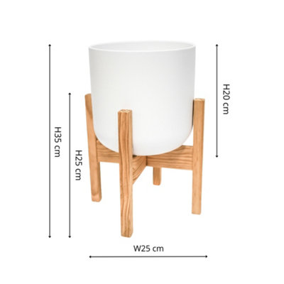 B&Q -  Lisbon Pot And Stand White D20.5Cm