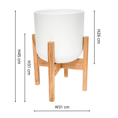 Ivyline Lisbon Pot And Stand D26cm White
