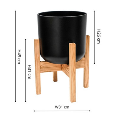 Ivyline Lisbon Pot And Stand D26cm Anthracite