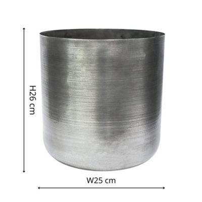 Ivyline Indoor Chelsea Pewter Planter H26Cm D25Cm from B&Q