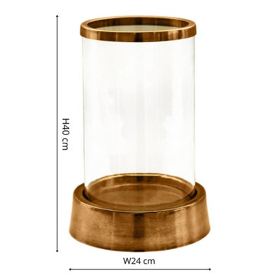 Ivyline Hampton Hurricane Lantern In Antique Brass H40Cm W24Cm from B&Q