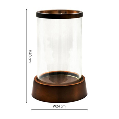 Ivyline Hampton Hurricane Lantern In Copper H40Cm W24Cm from B&Q
