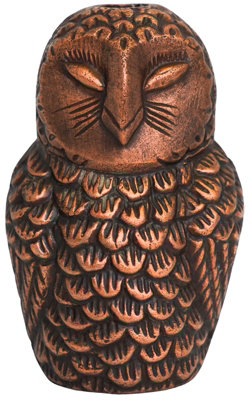 Ivyline Cast Aluminium Owl Candle HolderAluminiumL8.5 X W7.5 X H14.5 CmAntique Copper from B&Q