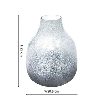 Ivyline Verre Round Atlantic Blue Frosted Vase H25Cm W20.5Cm from B&Q