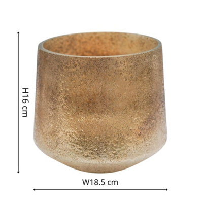 Ivyline Opulent Metallic Gold Planter H16Cm W18.5Cm from B&Q