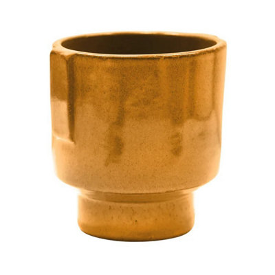 Ivyline Aries Glazed Handles Planter - Stoneware - L19 X W19 X H15 Cm - Rust Dark