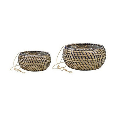 Ivyline Hanging Seagrass Planter (Set Of 2)Navy from B&Q