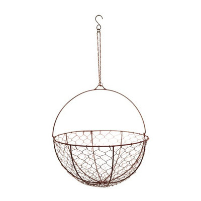 Ivyline Outdoor Hanging Wired Netted BasketMild SteelL40 X W40 X H40 CmBronze from B&Q