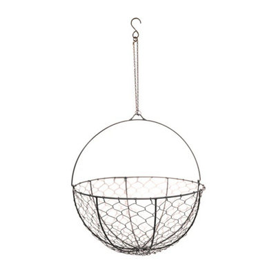 Ivyline Outdoor Hanging Wired Netted BasketMild SteelL30 X W30 X H40 CmZinc from B&Q