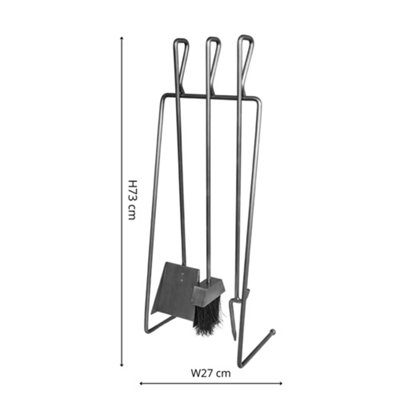 Ivyline Pewter Linear Companion Set H73Cm W27Cm