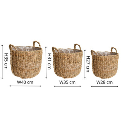 Ivyline Tenno Natural Basket Set Of 3 Sustainable from B&Q