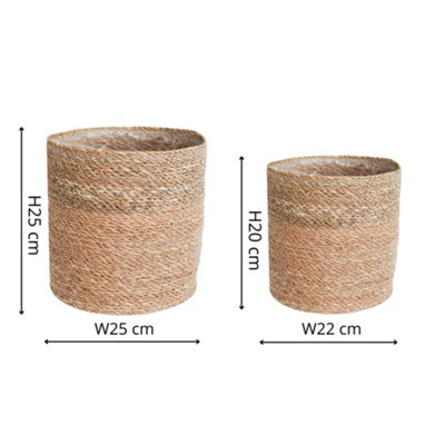 Ivyline Theo Natural Sustainable Planter Set Of 2 from B&Q