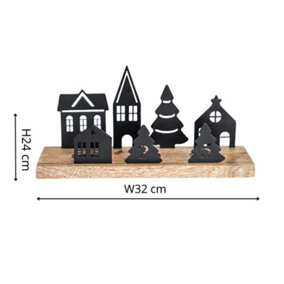 Ivyline Wooden Advent Candle Holder With Metal Accessories H24Cm D32Cm from B&Q