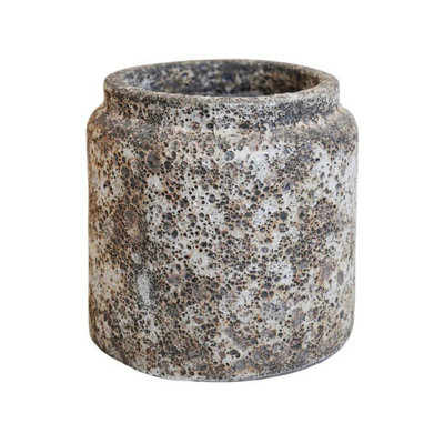 Ivyline Kew Volcanic Textured Planter - Ceramic - L26 X W26 X H26 Cm - Grey