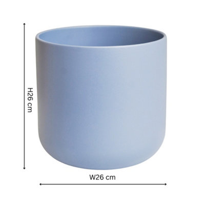 Ivyline Lisbon Planter Powder Blue H26Cm D26Cm from B&Q