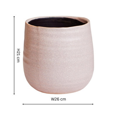 Ivyline Celeste Dusky Pink Planter H21Cm D26Cm from B&Q