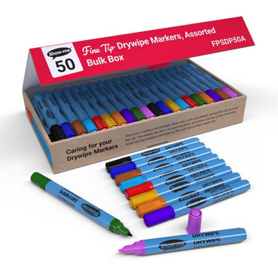 Show-me  Drywipe Marker Fine Tip Assorted (50 Pack) - Image 4