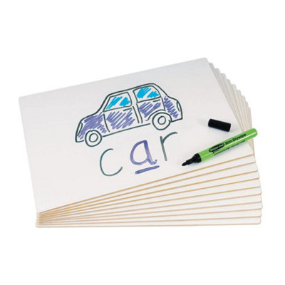 Showroom Mode Show-Me Rigid A4 Plain Double-Sided Drywipe WhiteboardsA4 Whiteboard For Drywipe And White Board Pens Ideal For Teachers, from B&Q