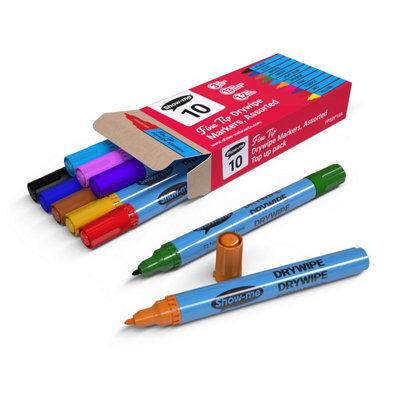 Showroom Mode Show-Me Whiteboard PensHigh-Quality Marker Pens For WhiteboardLong-Lasting Whiteboard Markers With Easy-Fit LidsComfortable from B&Q