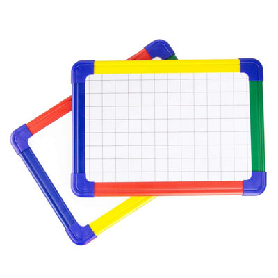 Showroom Mode Show-Me A4 Magnetic Rainbow Framed Whiteboard Double-Sided DrywipePlain & GriddedPack Of 10 from B&Q