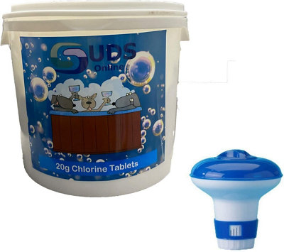 Suds-Online Chlorine Tablets 20G Hot Tub Spa Tubs + Dispenser 5Kg