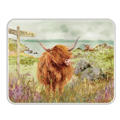 Eddingtons Glass Worktop Saver: 50Cm X 40Cm National Trust Highland Cattle from B&Q