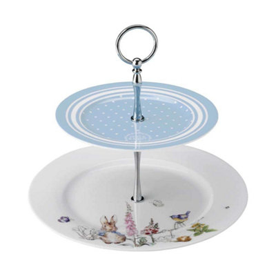 Eddingtons Tiered Cake Stand: 2 Tier Peter Rabbit Cake StandCeramic from B&Q