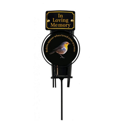 B&Q -  Memorial Grave Robin Spike Flower Vase In Loving Memory