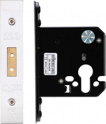 Zoo Euro Profile Mortice Deadlock Case Stainless Steel 64mm from B&Q