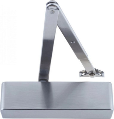 Zoo 2-4 Overhead Door Closer Delayed Action Silver Semi Radius Cover