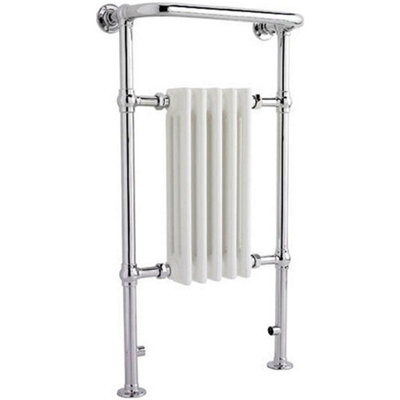 Hudson Reed Harrow 965X540mm White/chrome 350W Traditional Heated Towel Rail Htd06 from B&Q