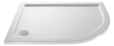 B&Q -  Offset Quadrant Acrylic Capped Abs Pu Shower Tray White Slip Resistant Contemporary Lifetime 900X760X40mm