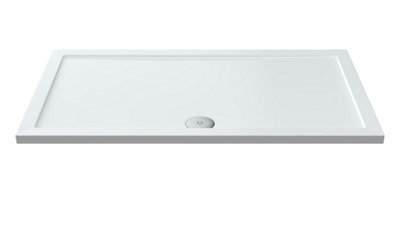 B&Q -  Rectangular Acrylic Capped Abs Pu Shower Tray White Slip Resistant Contemporary Lifetime 1400X800X40mm