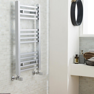 FNX Bathrooms Chrome Square Ladder Rail 800X500mm 782 Btu 500 Pipe Centres from B&Q