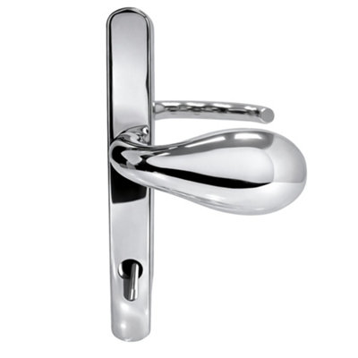 UAP Limited Uap Duo Lever & Pad Door Handles Set 243mm Backplate 92mm Pz Stainless Steel In Mirror Polished Silver Finish from B&Q