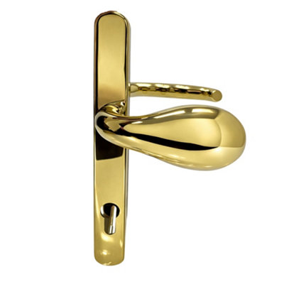 UAP Limited Uap Duo Lever & Pad Door Handles Set 243mm Backplate 92mm Pz Stainless Steel In Pvd Gold Finish from B&Q