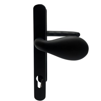 UAP Limited Uap Duo Lever & Pad Door Handles Set 243mm Backplate 92mm Pz Stainless Steel In Matt Black Finish from B&Q