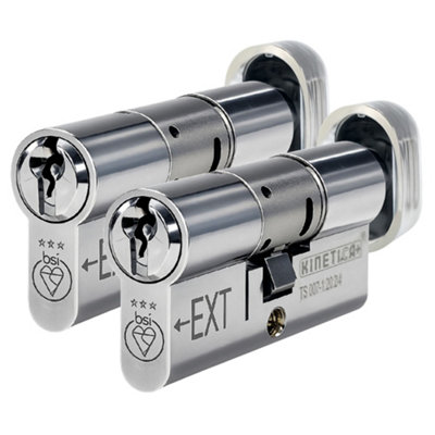 UAP Limited Uap Freezeguard Ts007 3 Star Thumb Turn Keyed Alike Euro Cylinder Lock Pair110mm (55/55)5 KeysAll Door TypesChrome from B&Q