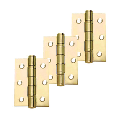 B&Q -  Uap Ball Bearing Butt Hinge 50X75mmPack Of 3SteelPolished Electro Brassed