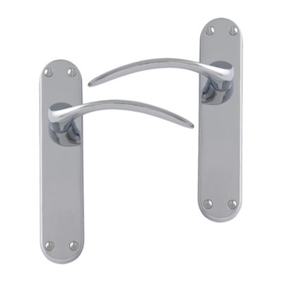 Intelligent Hardware Uap Majestic Chrome Internal Door Handles Pair- Lever On Backplate Latch Set from B&Q