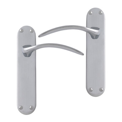 Intelligent Hardware Uap Majestic Satin Chrome Internal Door Handles Pair- Lever On Backplate Latch Set from B&Q