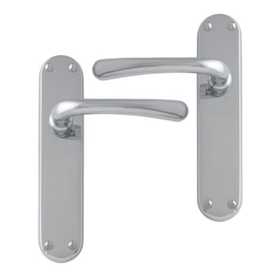UAP Limited Uap Palace Chrome Internal Door Handles Pair- Lever On Backplate Latch Set from B&Q