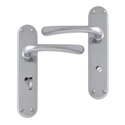 Intelligent Hardware Uap Palace Chrome Internal Door Handles Pair- Lever On Backplate Bathroom Set from B&Q