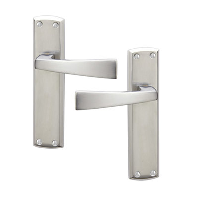 Intelligent Hardware Uap Ritz Polished/satin Chrome Internal Door Handles Pair- Lever On Backplate Latch Set from B&Q